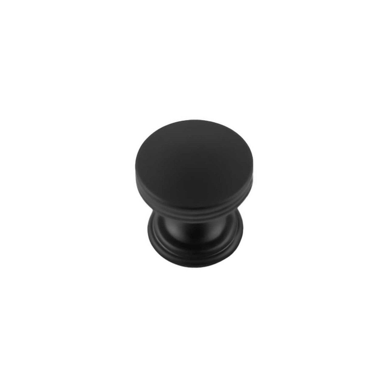 Main View of a Matte Black 1" Round Cabinet Knob from Hickory Hardware's American Diner Collection P2140MB
