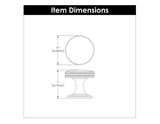 Dimensions of a Matte Black 1" Round Cabinet Knob from Hickory Hardware's American Diner Collection P2140MB