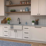 Kitchen View of a Matte Black Round Cabinet Knob from Hickory Hardware's American Diner Collection