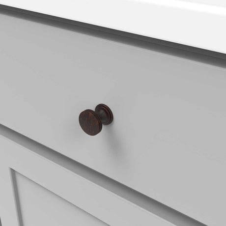 Drawer View of a Vintage Bronze 1" Round Cabinet Knob from Hickory Hardware's American Diner Collection P2140-VB