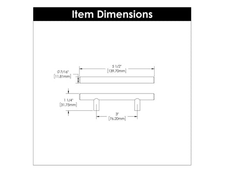 HICKORY Bar Pulls 3" Bar Cabinet Pull - Matte Black HH075593-MB