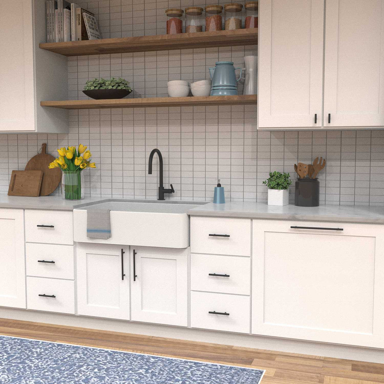 HICKORY Bar Pulls Kitchen Display Matte Black