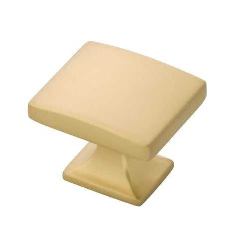 Main View of a Brushed Golden Brass 1-3/8" Rectangle Cabinet Knob from Hickory Hardware's Forge Collection H076699-BGB