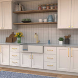 Kitchen View of a Brushed Golden Brass 1-3/8" Rectangle Cabinet Knob from Hickory Hardware's Forge Collection H076699-BGB