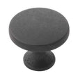 Main View of a Black Iron 1-3/8" Round Cabinet Knob from Hickory Hardware's Forge Collection H076698-BI