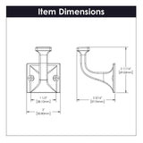 HICKORY Forge 2-3/4" Center to Center Wall Hook - Chrome S077190-CH