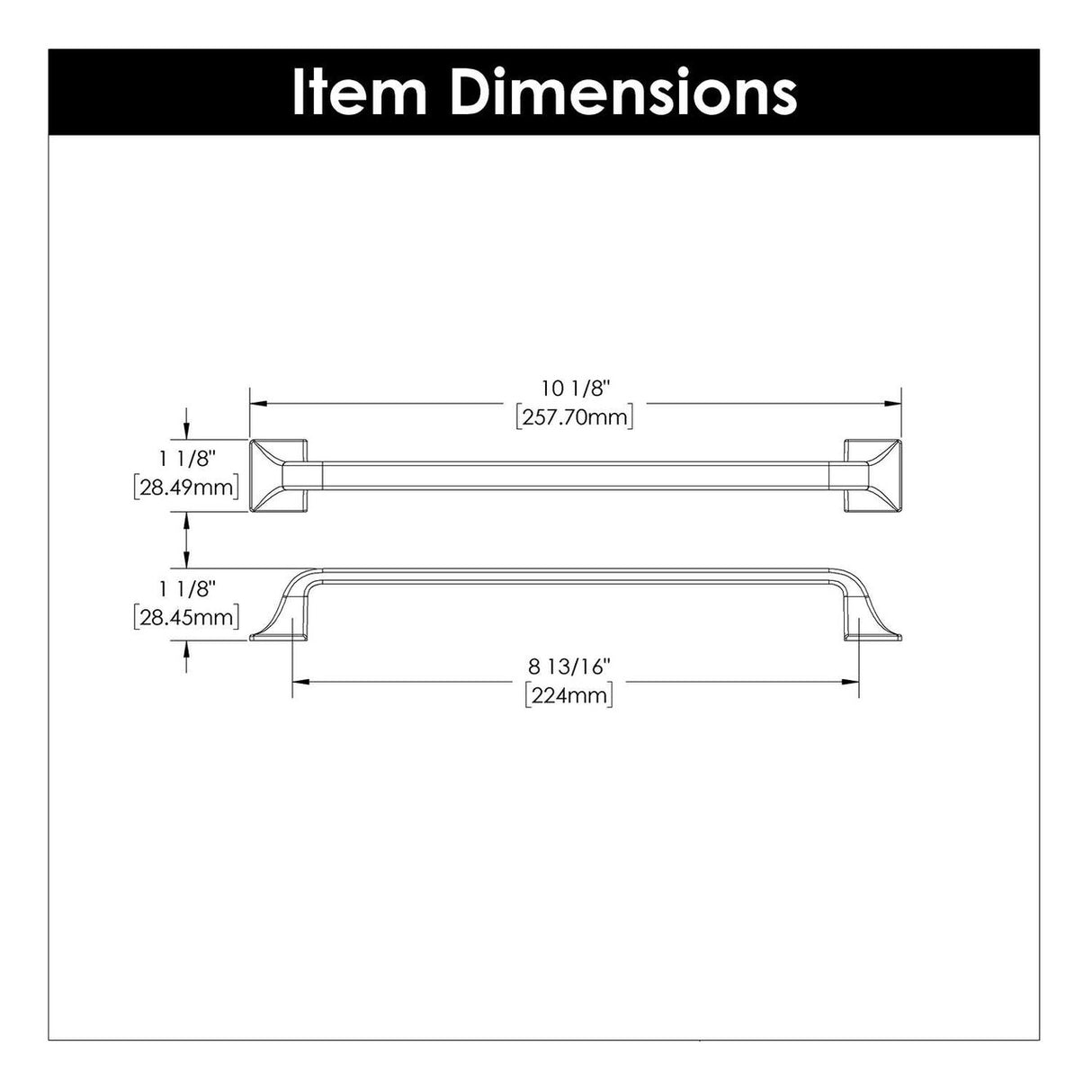 HICKORY Forge 8-13/16" Center to Center Handle Cabinet Pull - Black Iron H076705-BI