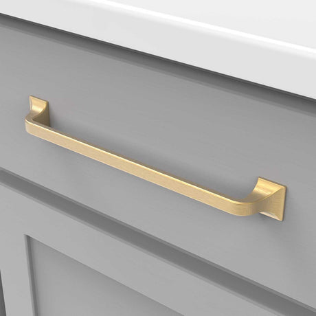 HICKORY Forge 8-13/16" Center to Center Handle Cabinet Pull - Brushed Golden Brass H076705-BGB