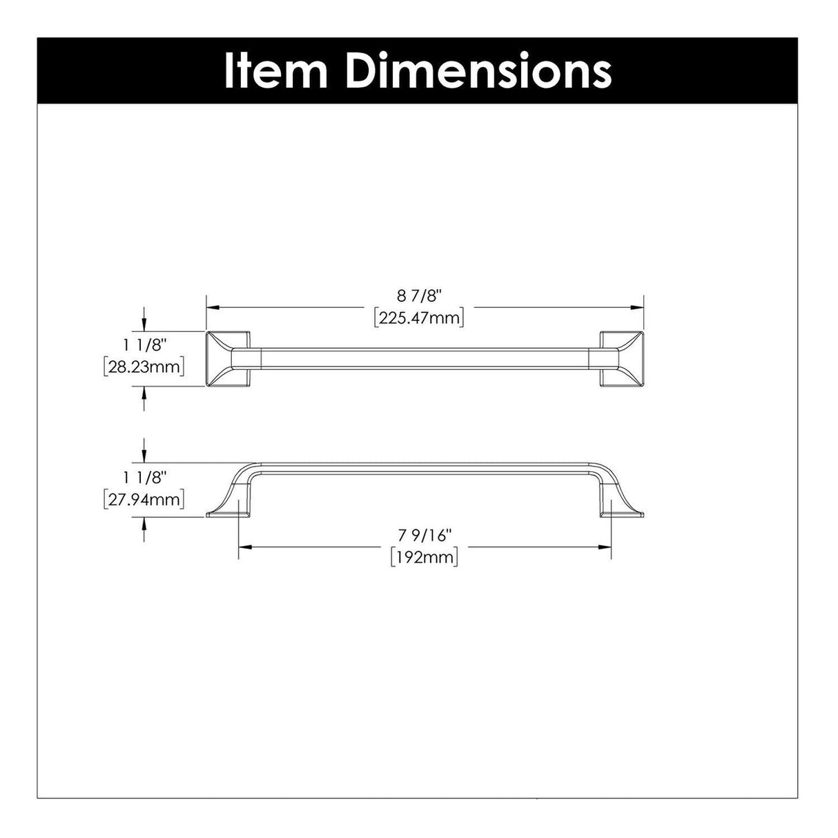 HICKORY Forge 7-9/16" Center to Center Handle Cabinet Pull - Chrome H076704-CH