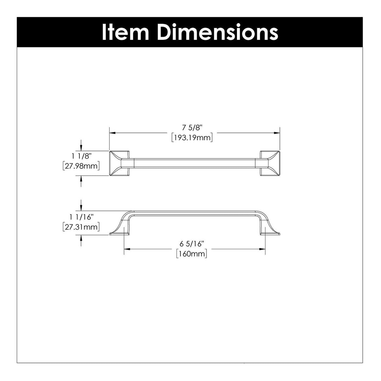 HICKORY Forge 6-5/16" Center to Center Handle Cabinet Pull - Chrome H076703-CH