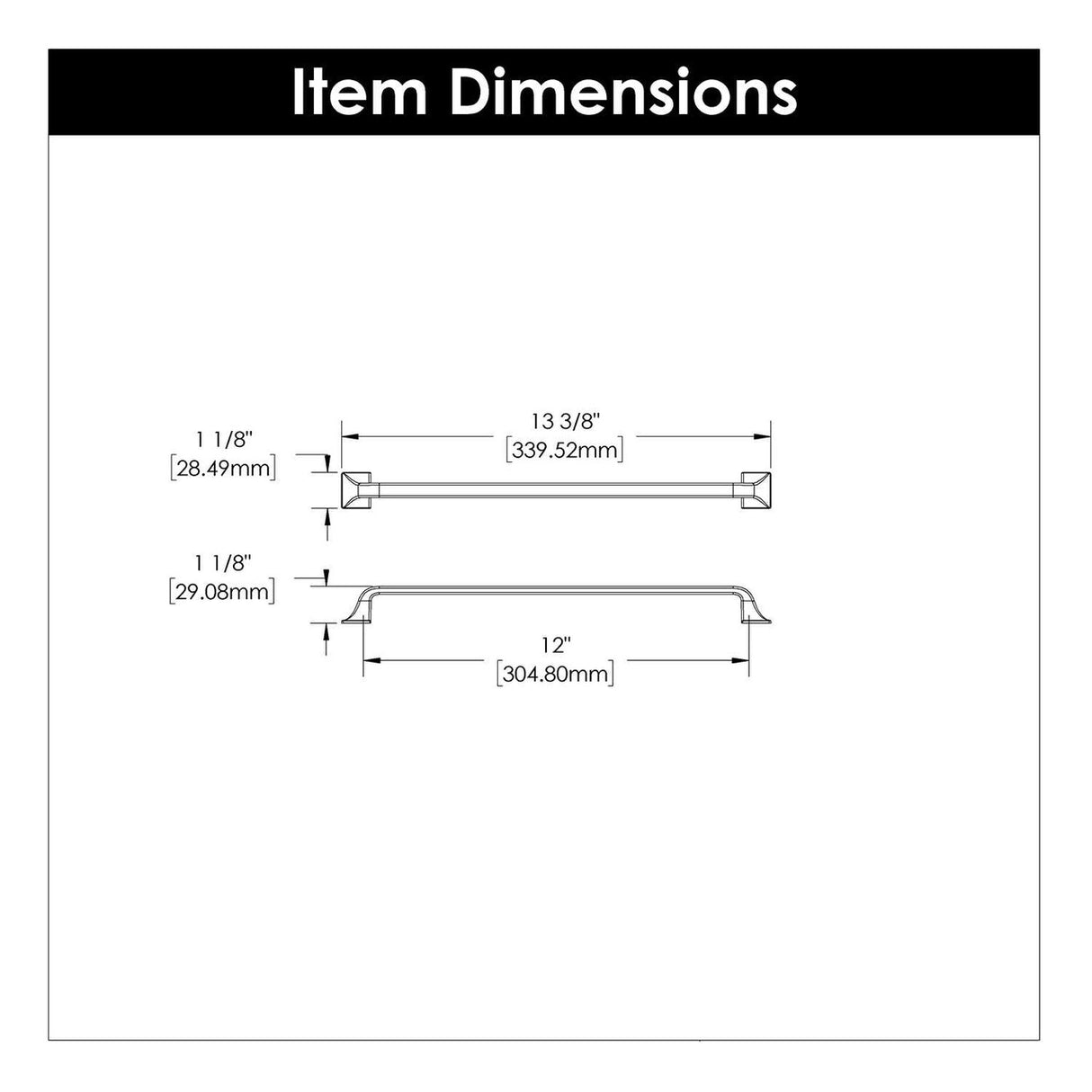 HICKORY Forge 12" Center to Center Handle Cabinet Pull - Satin Nickel H076706-SN