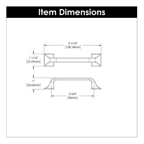 HICKORY Forge 3-3/4" Center to Center Handle Cabinet Pull - Vintage Bronze H076701-VB