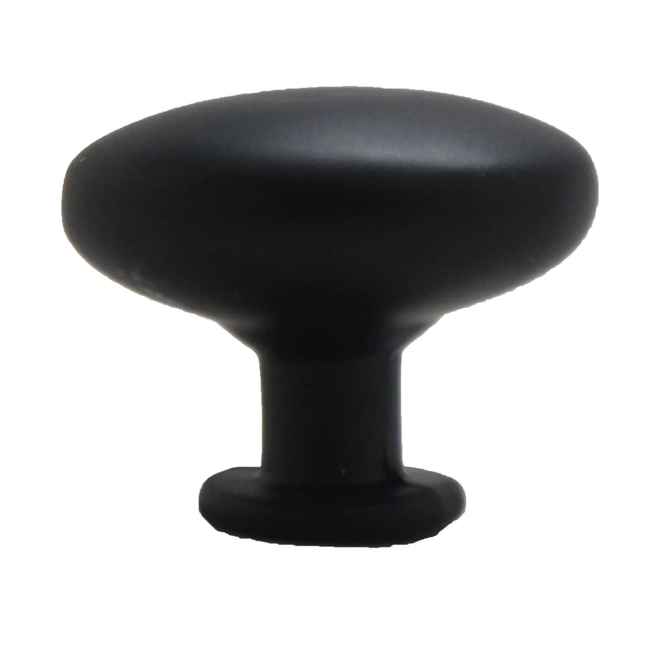 Side View of a Matte Black 1-1/8" Mushroom Cabinet Knob from Hickory Hardware Heritage Designs R077753MBX
