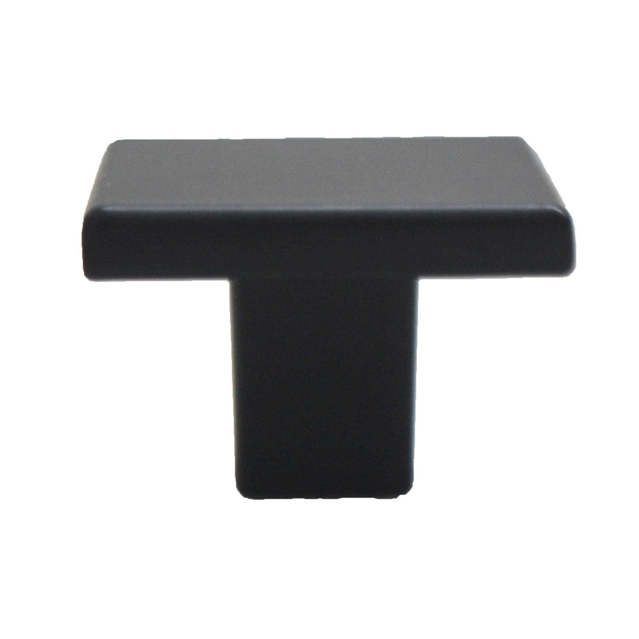 Side View of a Matte Black 1-3/16" Square Cabinet Knob from Hickory Hardware's Heritage Designs R077756MBX