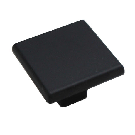 Main View of a Matte Black 1-3/16" Square Cabinet Knob from Hickory Hardware's Heritage Designs R077756MBX