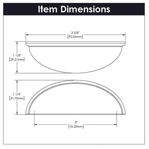 HICKORY Heritage Designs 3" Center to Center Cup Pull - Satin Nickel R077748SNX