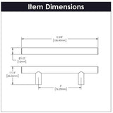 HICKORY Heritage Designs 3" Center to Center Hollow Bar Cabinet Pull - Brushed Brass R077744BBX