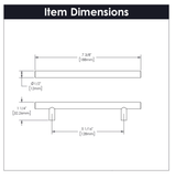 HICKORY Heritage Designs 5-1/16" Center to Center Hollow Bar Cabinet Pull - Satin Nickel R077745SNX
