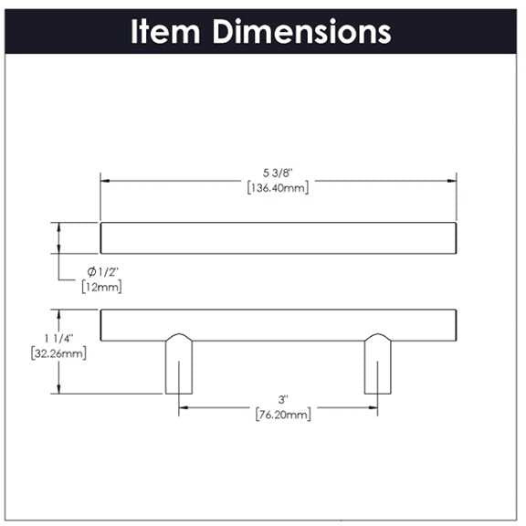 HICKORY Heritage Designs 3" Center to Center Hollow Bar Cabinet Pull - Satin Nickel R077744SNX