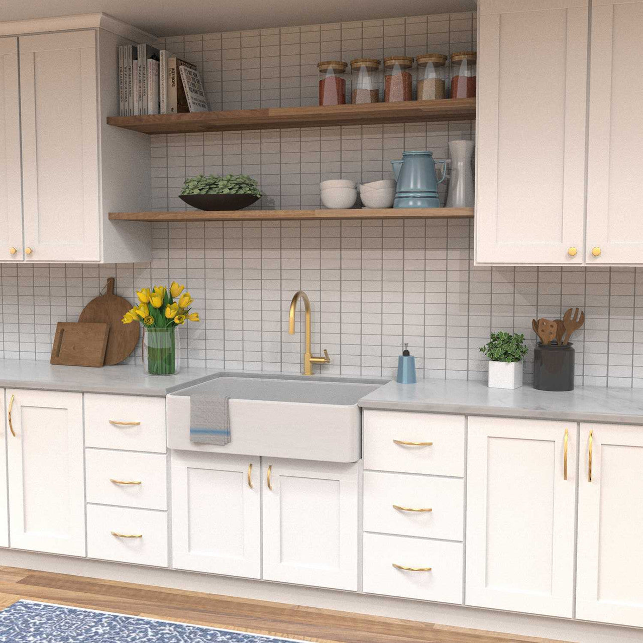 HICKORY Karat Kitchen Display Brushed Golden Brass