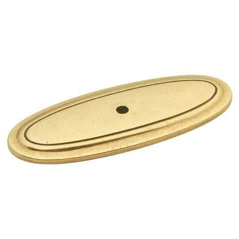 HICKORY Manor House 3" Oval Cabinet Knob Backplate - Lancaster Brass P277-LP