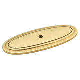 HICKORY Manor House 3" Oval Cabinet Knob Backplate - Lancaster Brass P277-LP