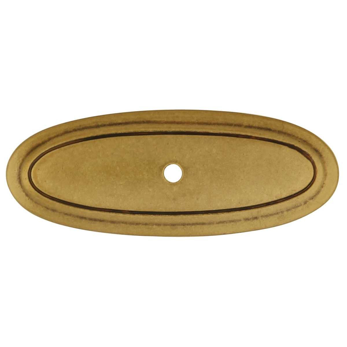 HICKORY Manor House 3" Oval Cabinet Knob Backplate - Lancaster Brass P277-LP