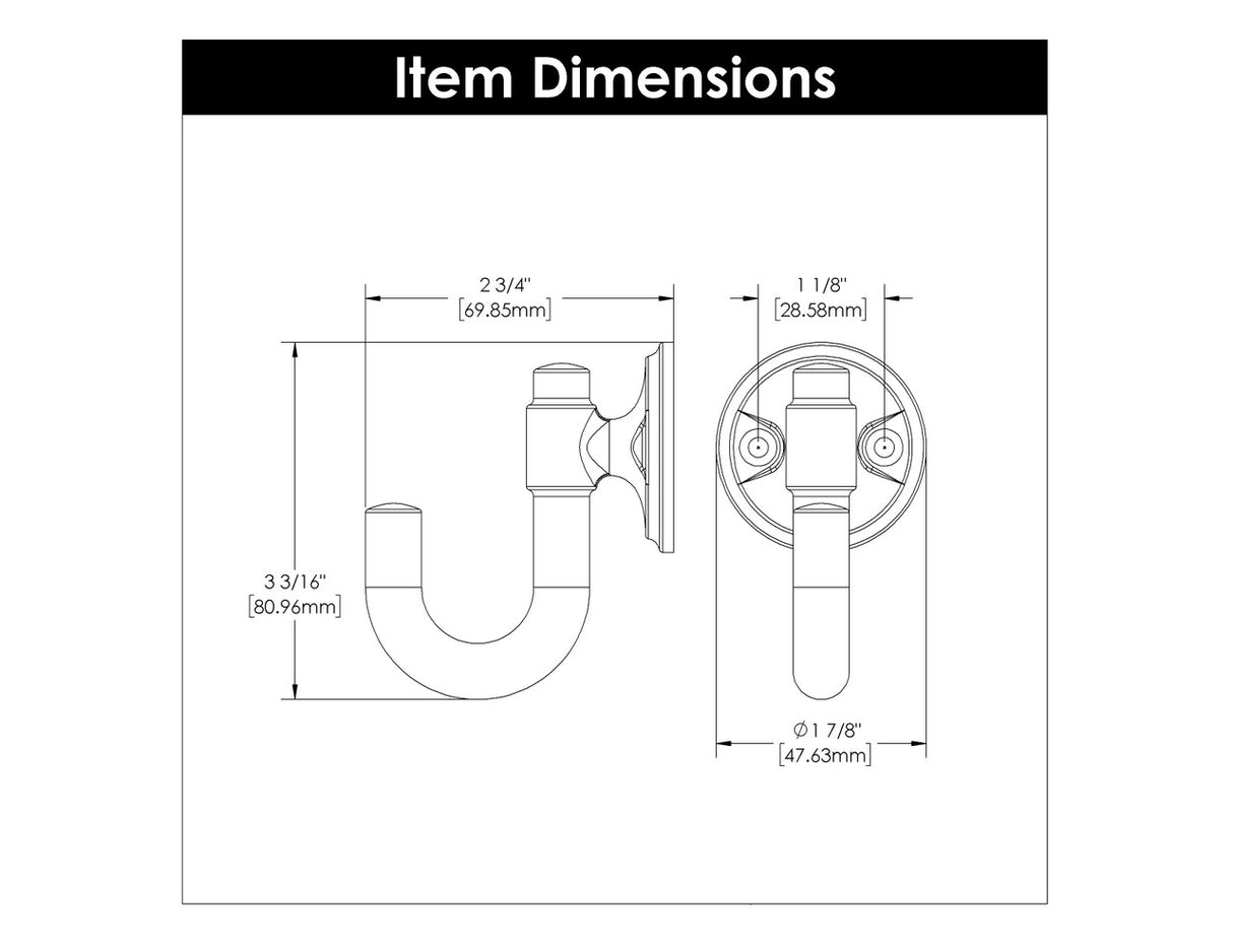HICKORY Piper 1-1/8" Center to Center Wall Hook - Champagne Bronze H077859-CBZ
