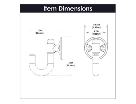 HICKORY Piper 1-1/8" Center to Center Wall Hook - Chrome H077859-CH