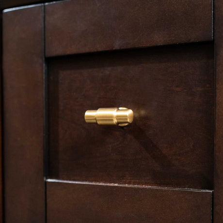Cabinet View of a Brushed Golden Brass 1-5/8" Knob Bar Cabinet Pull from Hickory Hardware's Piper Collection H077850-BGB
