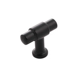 Main View of a Matte Black 1-5/8" Knob Cabinet Pull from Hickory Hardware's Piper Collection H077850-MB