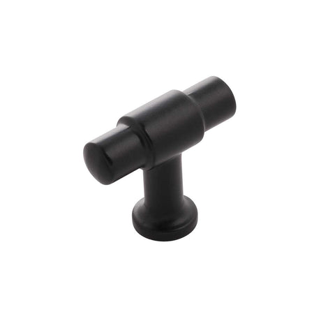 Main View of a Matte Black 1-5/8" Knob Cabinet Pull from Hickory Hardware's Piper Collection H077850-MB