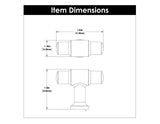 Dimensions of a Matte Black 1-5/8" Knob Cabinet Pull from Hickory Hardware's Piper Collection H077850-MB