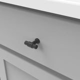 Drawer View of a Matte Black 1-5/8" Knob Cabinet Pull from Hickory Hardware's Piper Collection H077850-MB