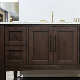 Vanity View of a Matte Black 1-5/8" Knob Cabinet Pull from Hickory Hardware's Piper Collection H077850-MB