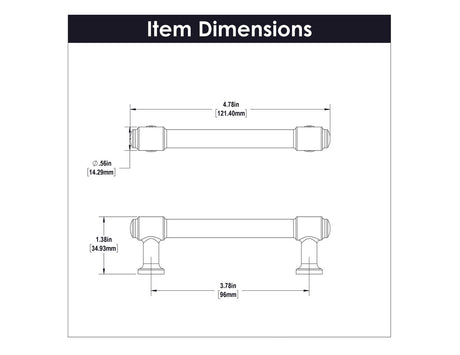 HICKORY Piper 3-3/4" Center to Center Handle Cabinet Pull - Brushed Golden Brass H077852-BGB