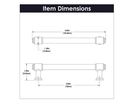 HICKORY Piper 5-1/16" Center to Center Handle Cabinet Pull - Brushed Golden Brass H077853-BGB