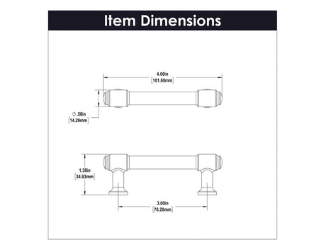 HICKORY Piper 3" Center to Center Handle Cabinet Pull - Matte Black H077851-MB