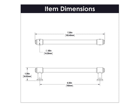 HICKORY Piper 6-1/4" Center to Center Handle Cabinet Pull - Matte Black H077854-MB