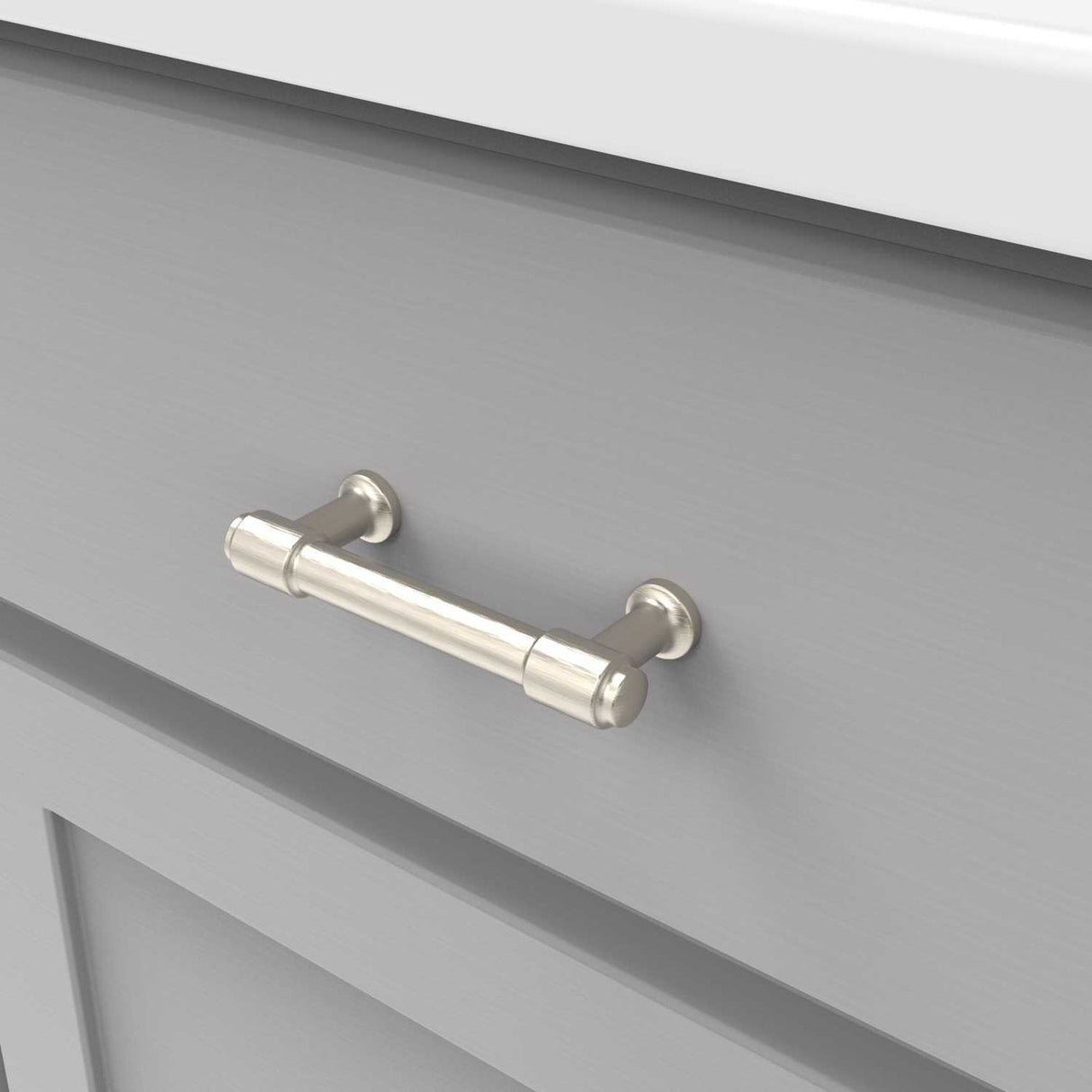 Hickory Piper 3" Center to Center Handle Cabinet Pull - Satin Nickel H077851-SN