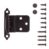 Black Self Closing Face Mount 3/8" Inset Cabinet Hinge from Hickory Hardware Part Number P143-BL