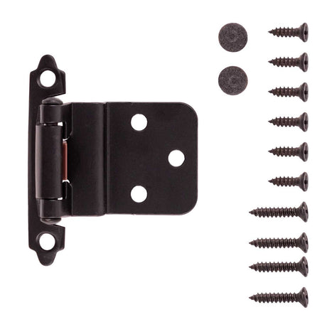 Black Self Closing Face Mount 3/8" Inset Cabinet Hinge from Hickory Hardware Part Number P143-BL