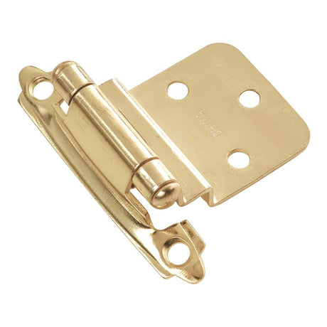 Polished Brass Self Closing Face Mount 3/8" Inset Cabinet Hinge from Hickory Hardware Part Number P143-3