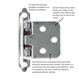 Polished Chrome Self Closing Face Mount Variable Overlay Cabinet Hinge from Hickory Hardware Part Number P144-26