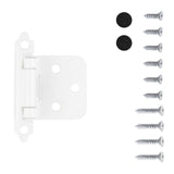 White Self Closing Face Mount Variable Overlay Cabinet Hinge from Hickory Hardware Part Number P144-W