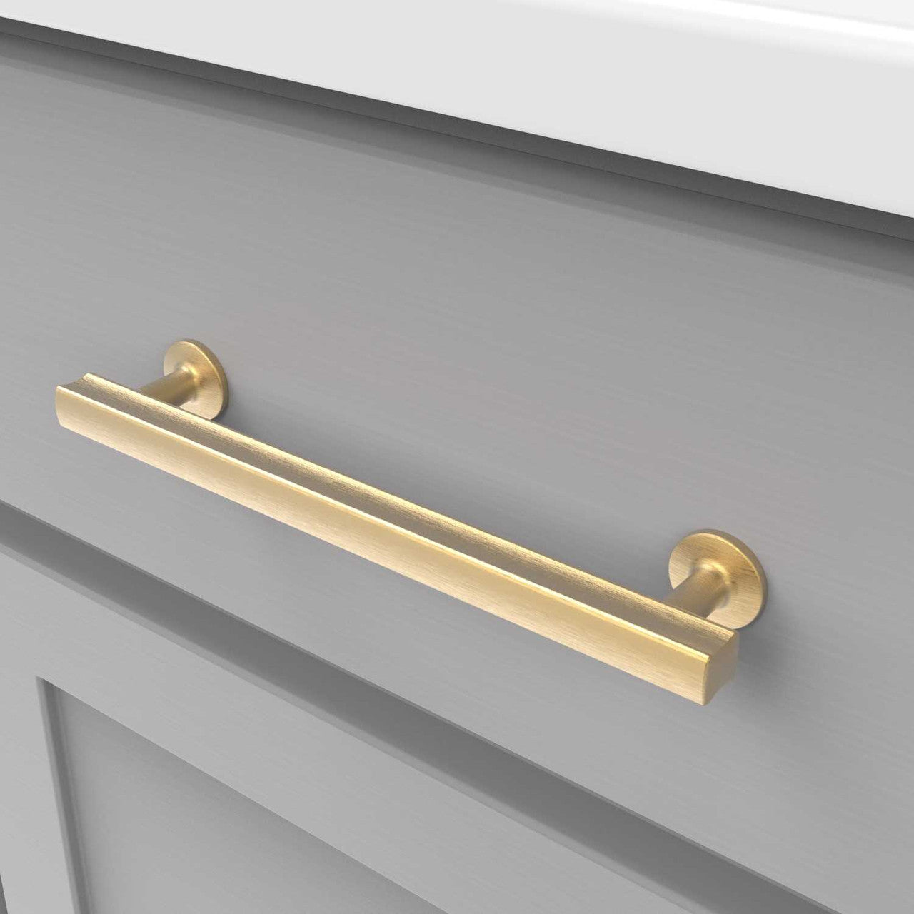HICKORY Woodward 6-5/16" Center to Center Handle Cabinet Pulls - Brushed Golden Brass H077883-BGB