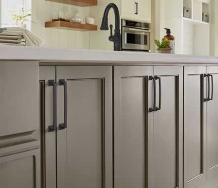 Amerock Ville 128mm Handle Matte Black on Cabinet