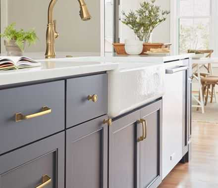 Amerock Ville 96mm Handle Champagne Bronze  on Cabinet