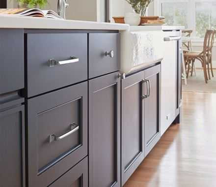 Amerock Ville 96mm Handle Polished Chrome on Cabinet