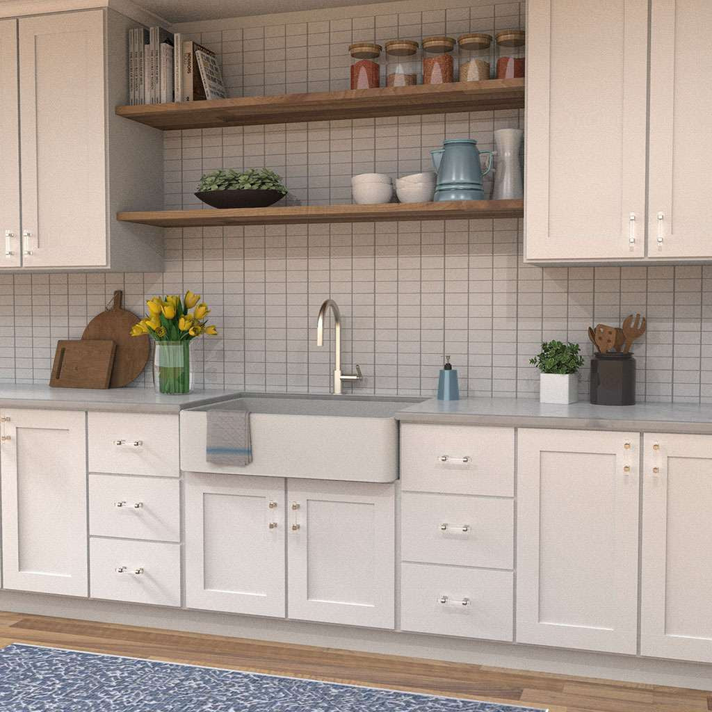 HICKORY Crystal Palace Handle Cabinet Pulls in Polished Nickel and Clear Display